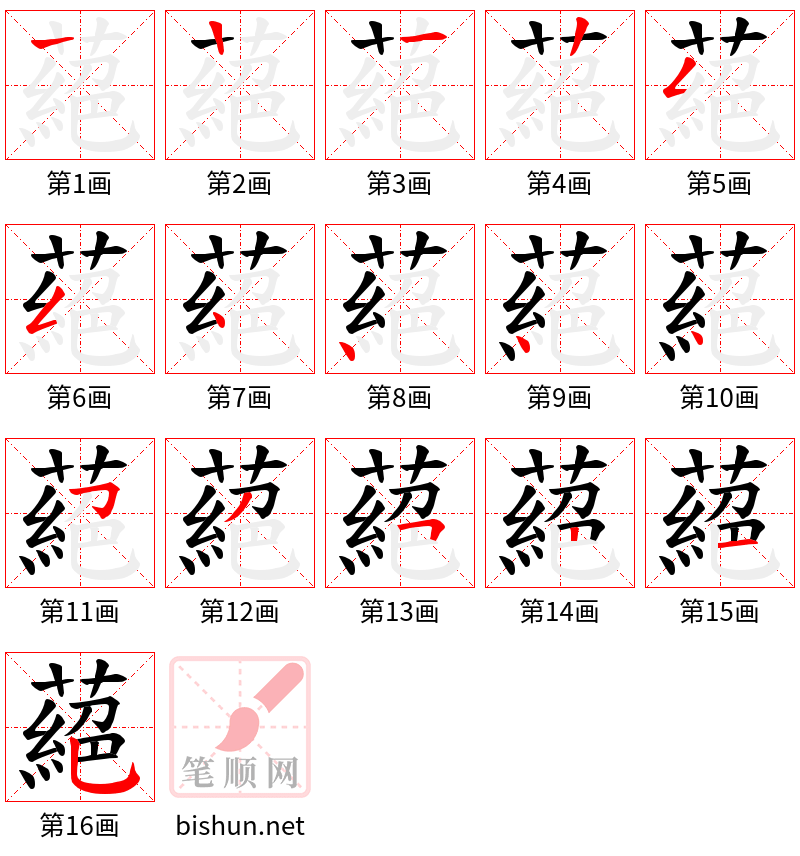 蕝 笔顺规范