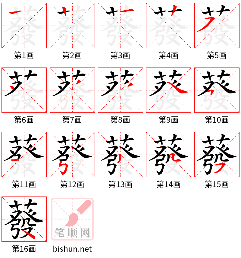 蕟 笔顺规范