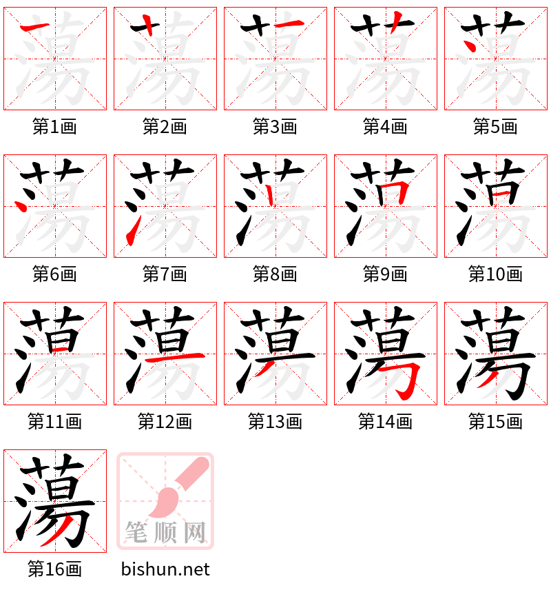 蕩 笔顺规范