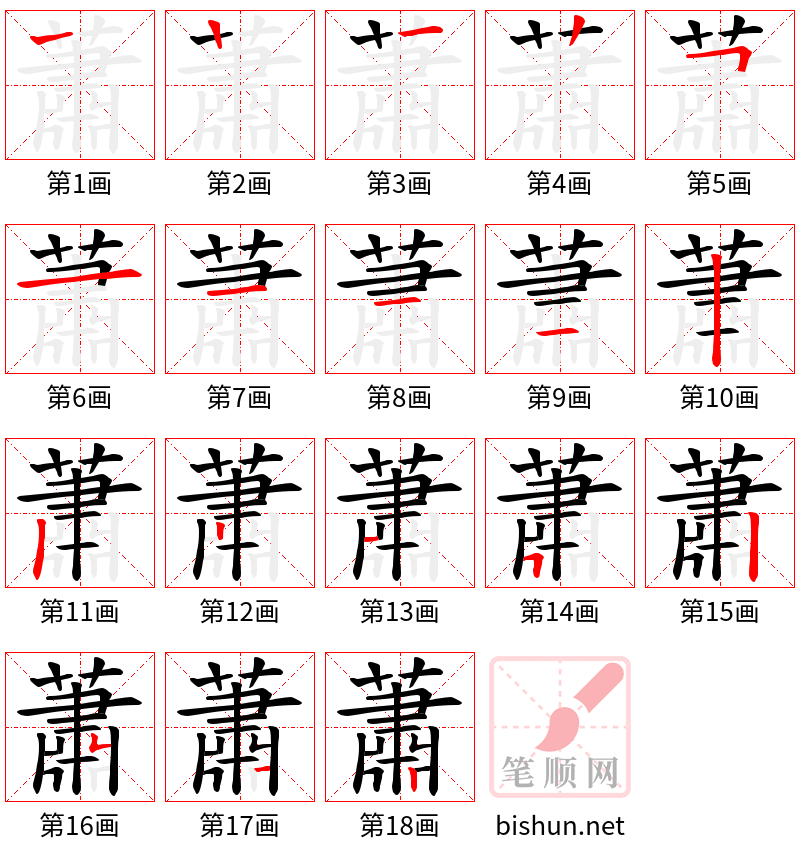 蕭 笔顺规范