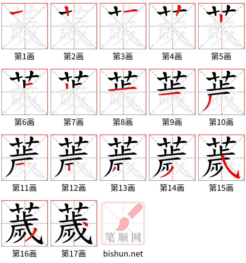 薉 笔顺规范