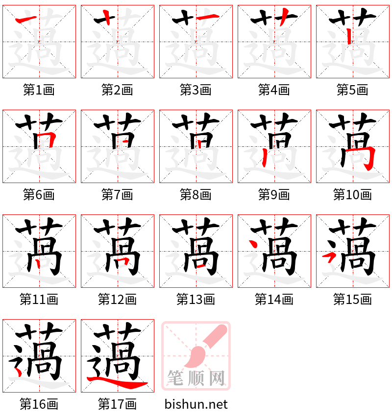 薖 笔顺规范