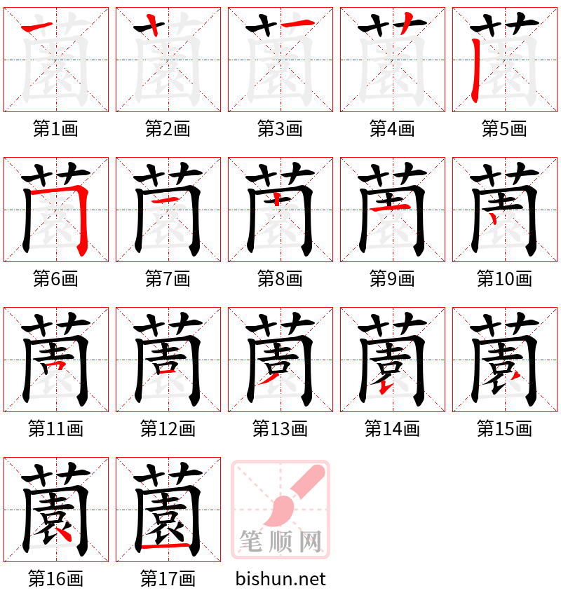 薗 笔顺规范