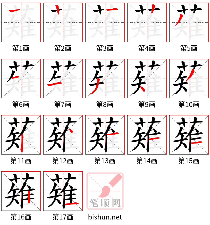 薙 笔顺规范