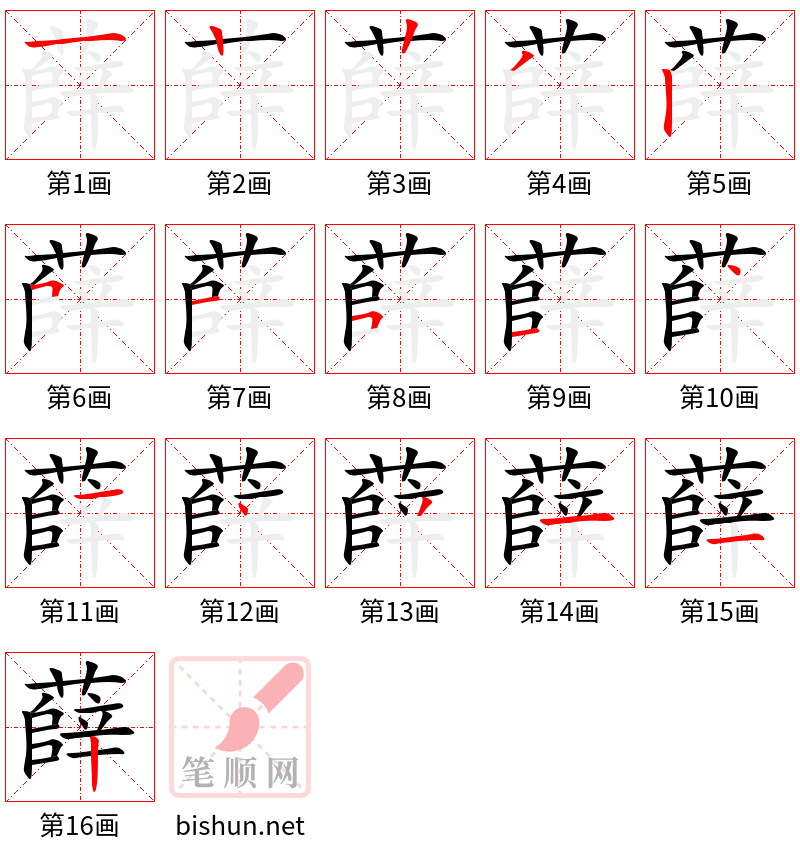 薛 笔顺规范