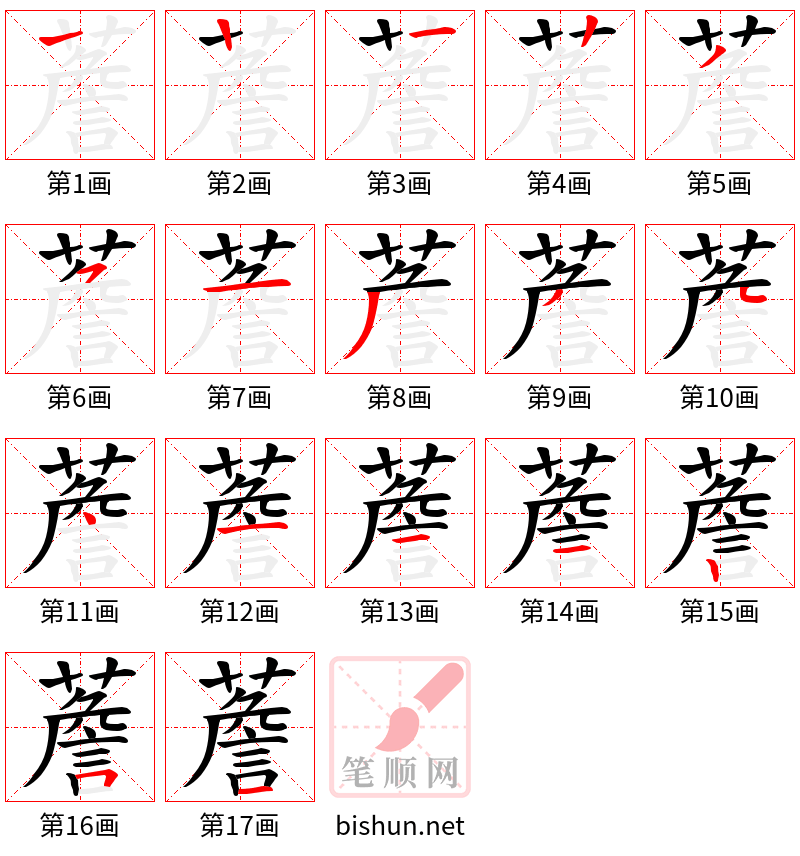 薝 笔顺规范