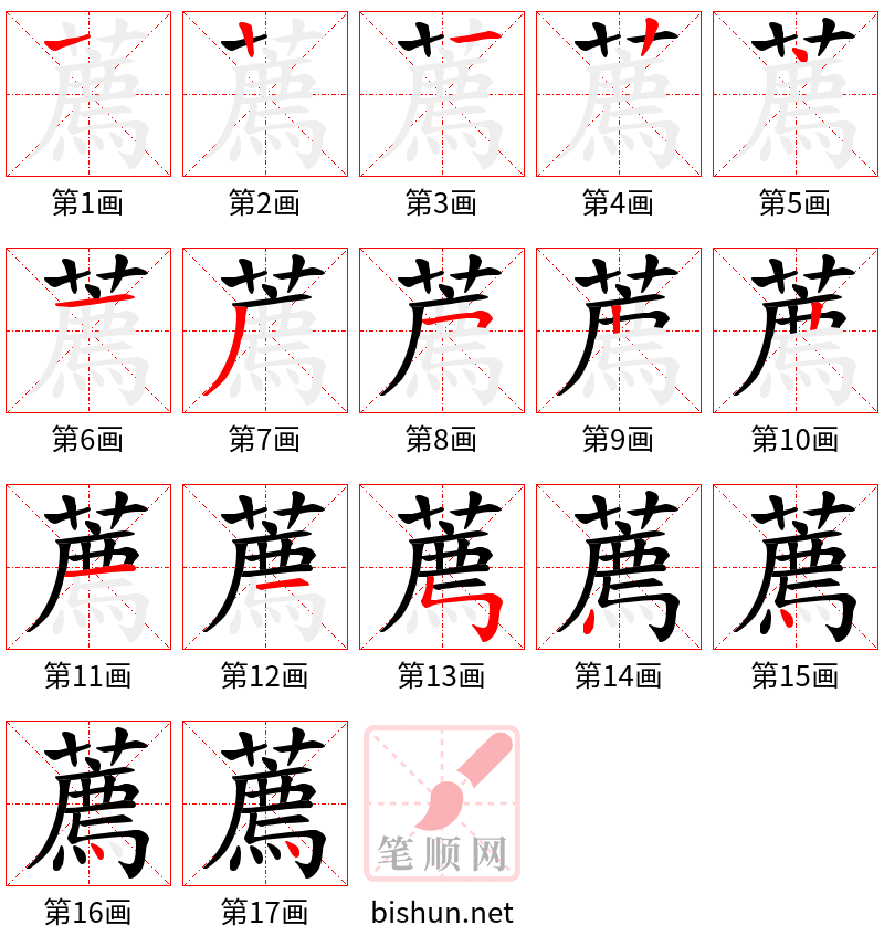 薦 笔顺规范