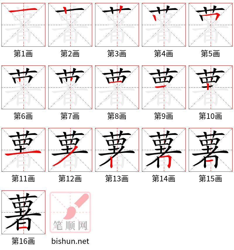 薯 笔顺规范