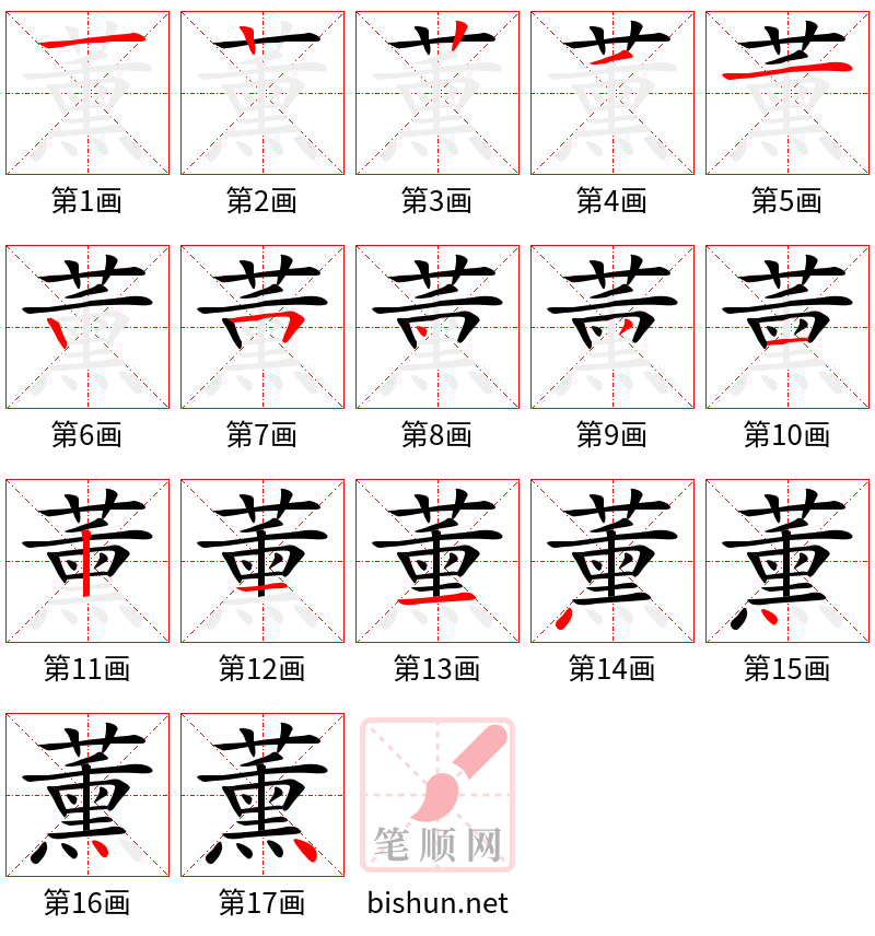 薰 笔顺规范