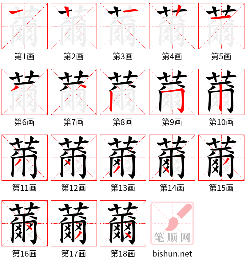 薾 笔顺规范