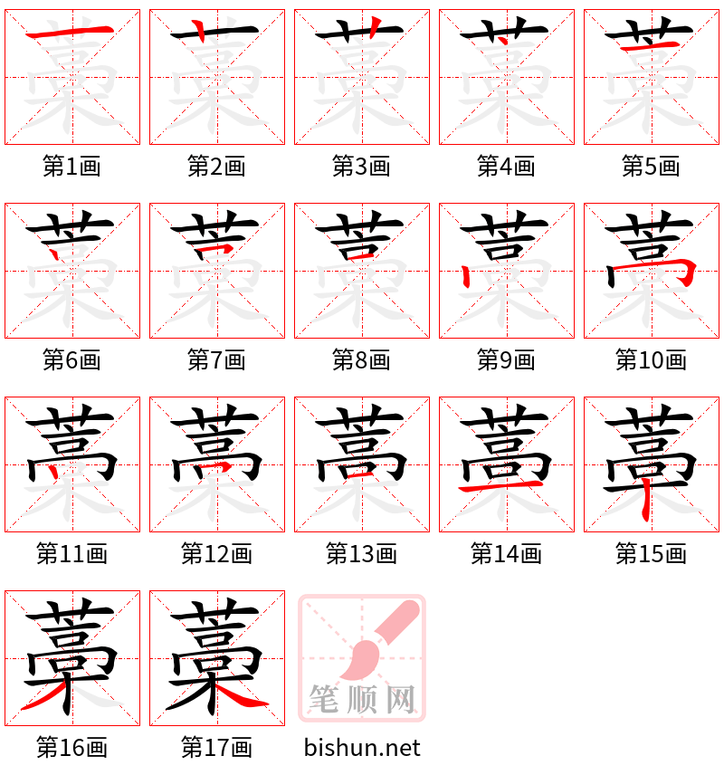 藁 笔顺规范