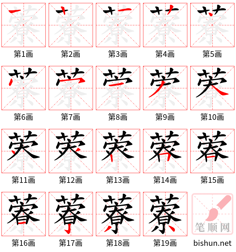 藔 笔顺规范