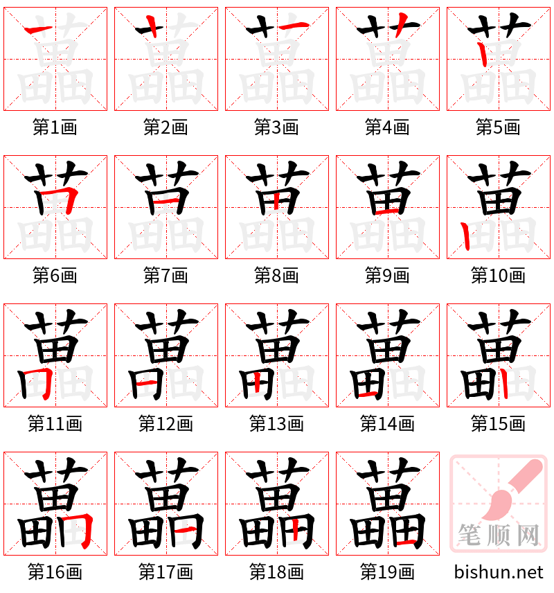 藟 笔顺规范