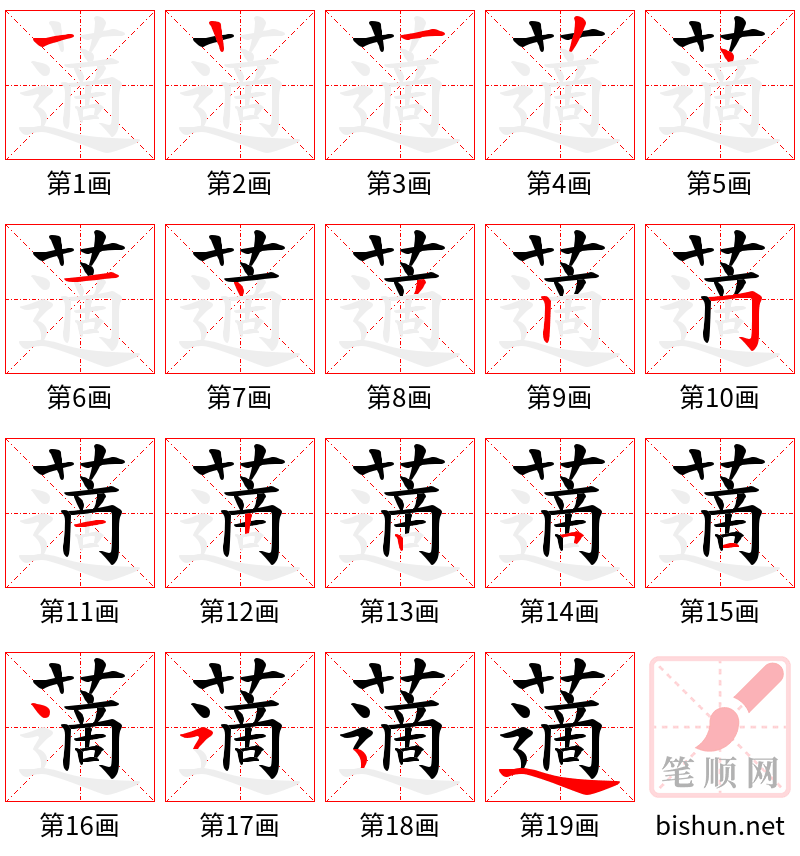 藡 笔顺规范