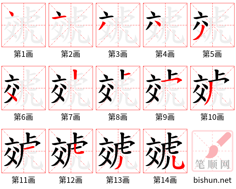 虠 笔顺规范