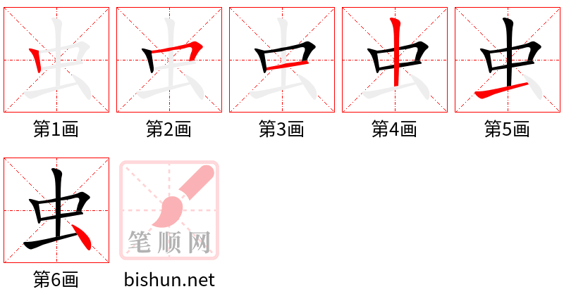 虫 笔顺规范