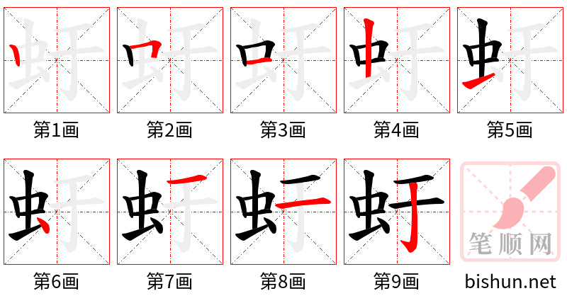 虶 笔顺规范