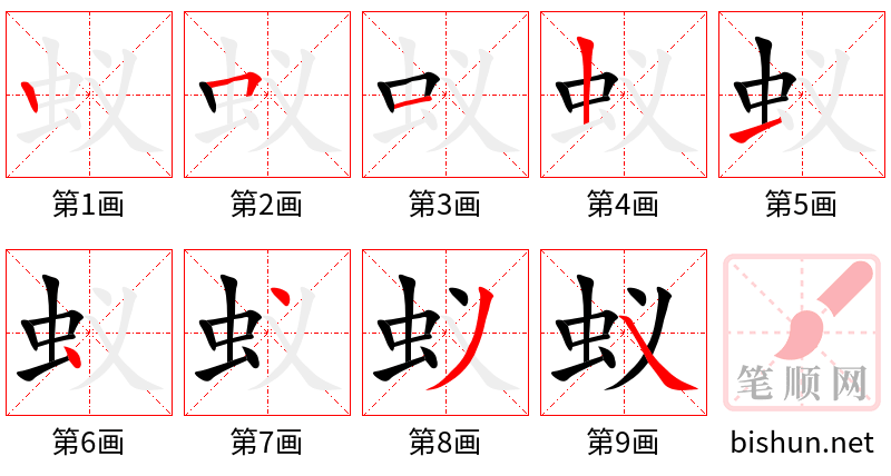 蚁 笔顺规范