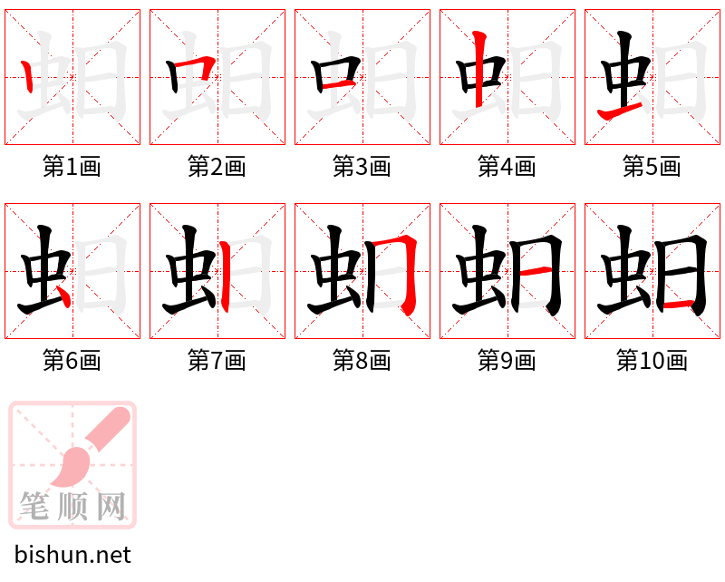 蚎 笔顺规范