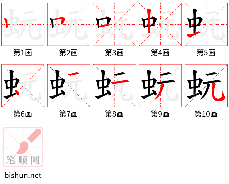 蚖 笔顺规范