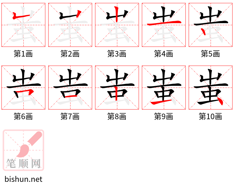 蚩 笔顺规范