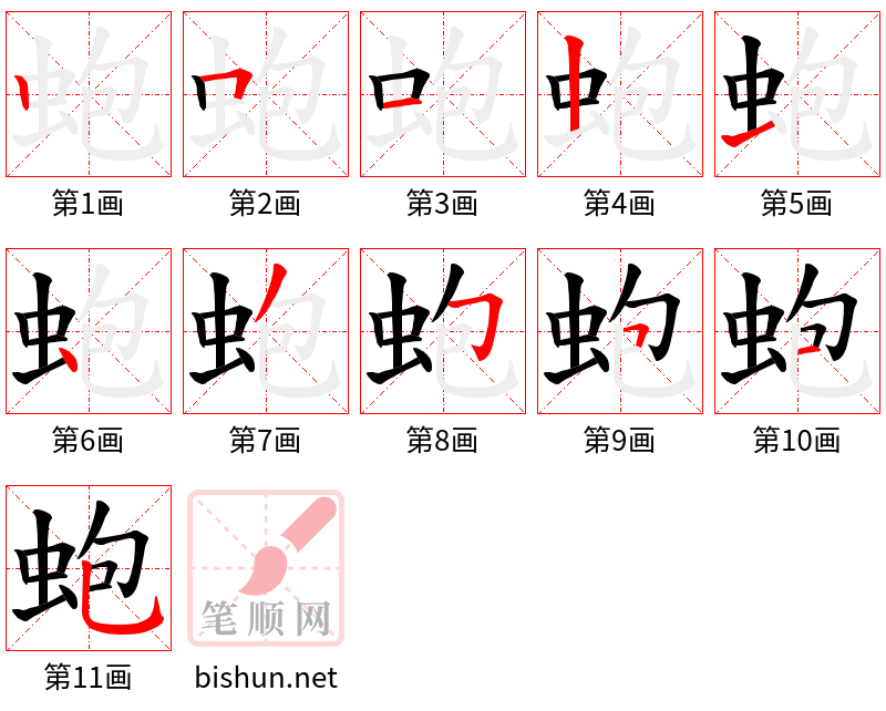 蚫 笔顺规范