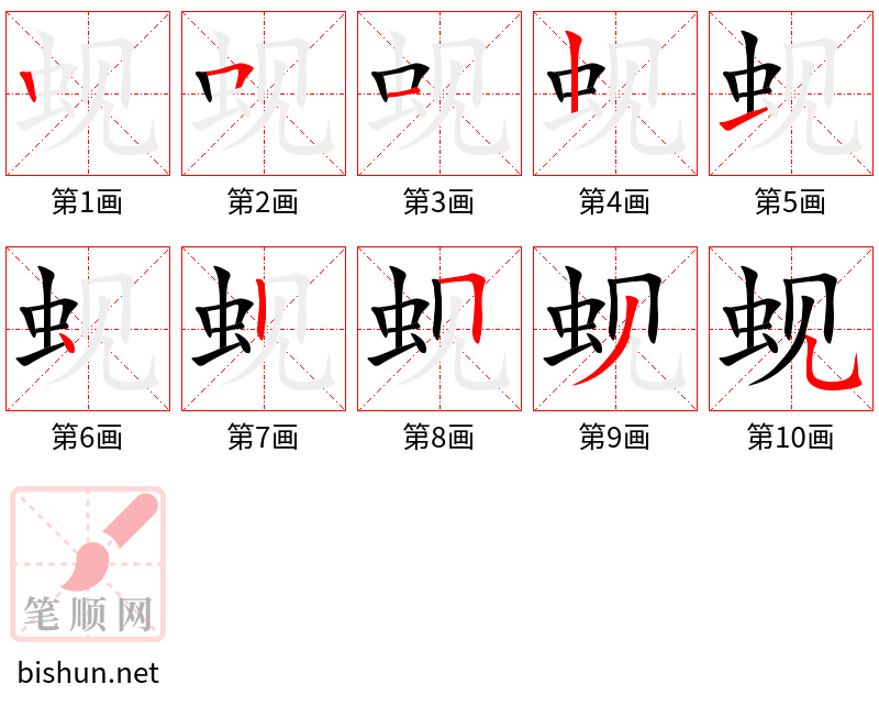 蚬 笔顺规范