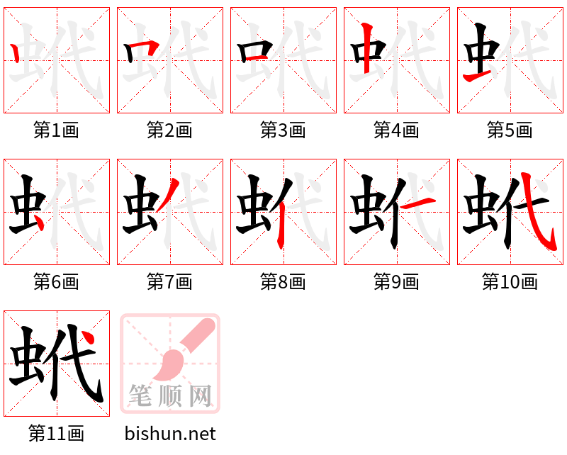 蚮 笔顺规范