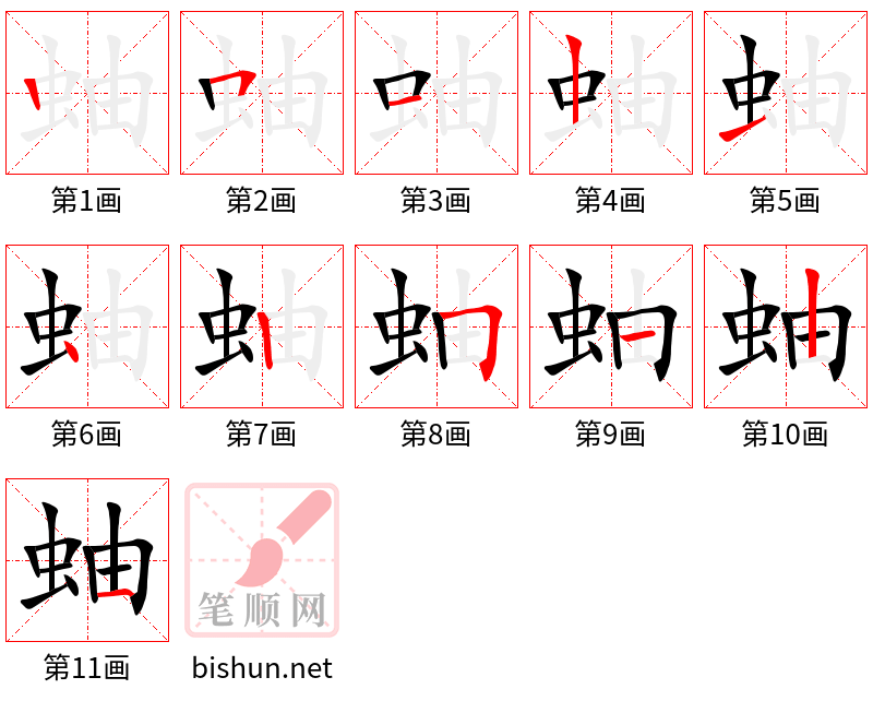 蚰 笔顺规范