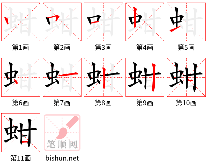 蚶 笔顺规范