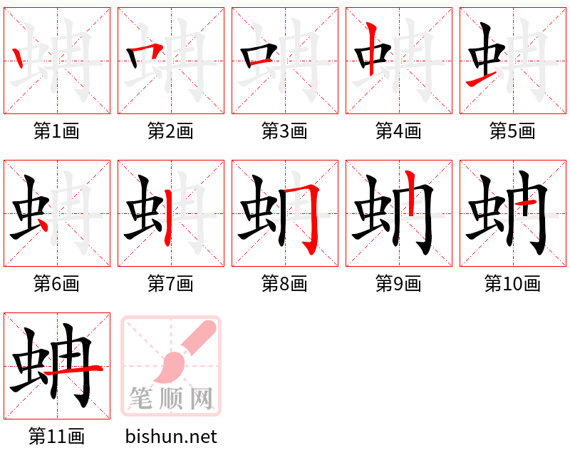 蚺 笔顺规范