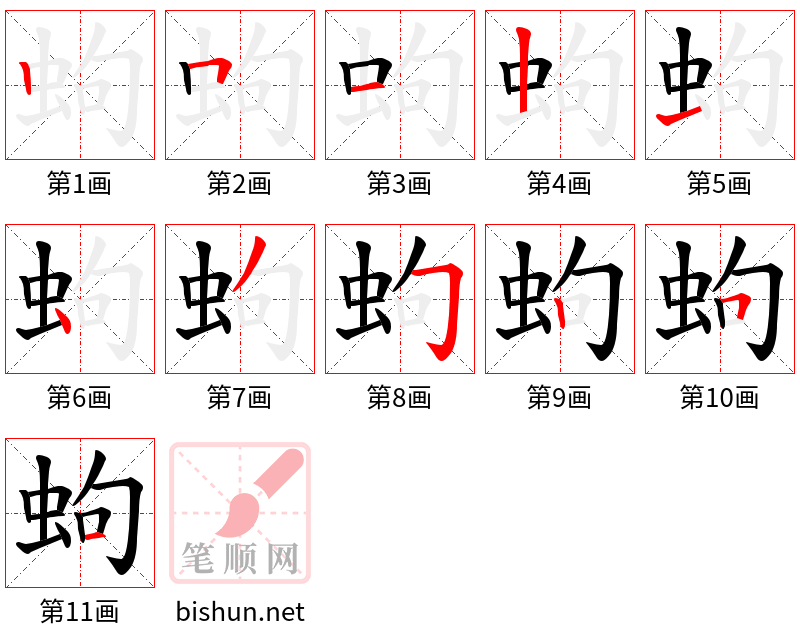 蚼 笔顺规范