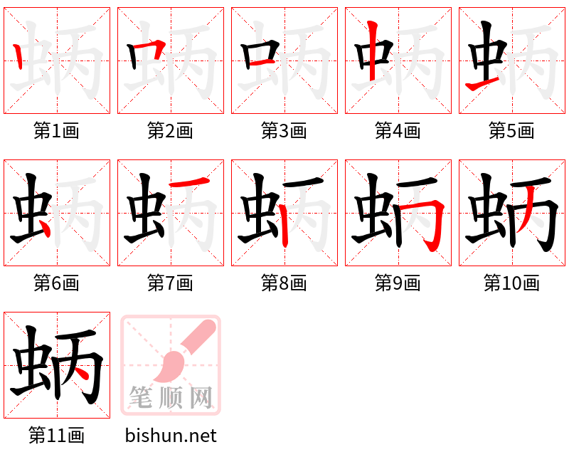 蛃 笔顺规范