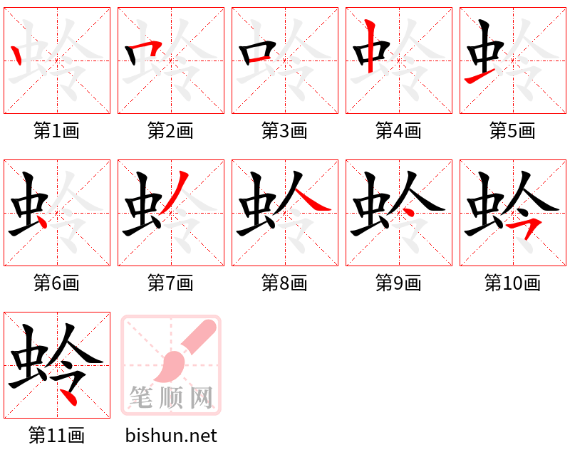 蛉 笔顺规范