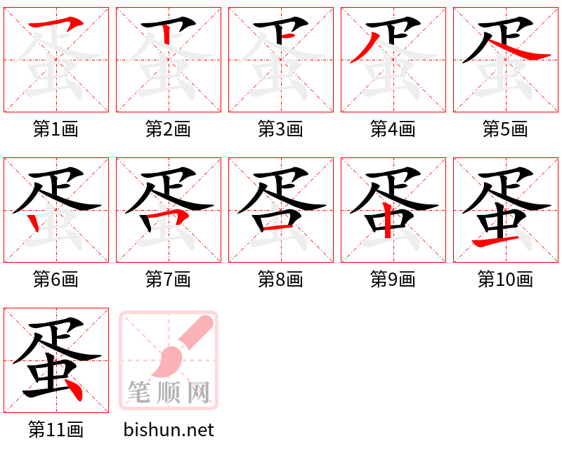 蛋 笔顺规范