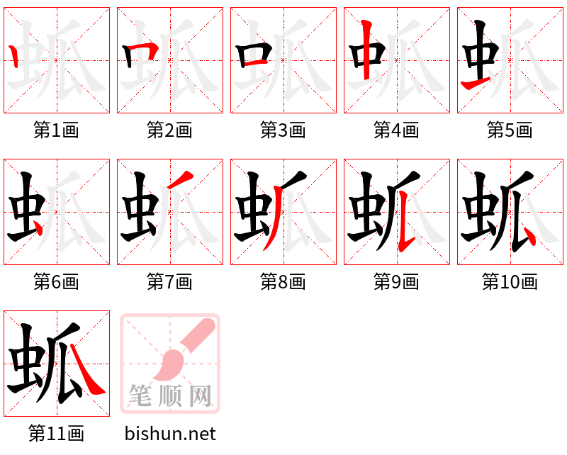 蛌 笔顺规范