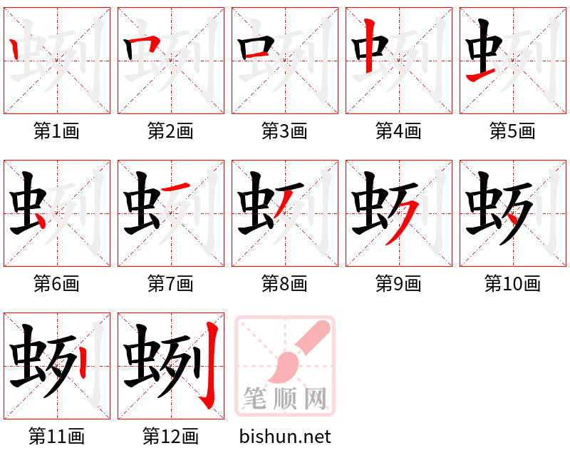 蛚 笔顺规范