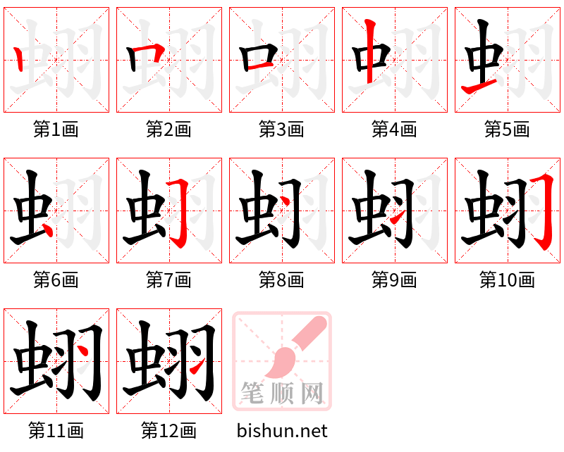 蛡 笔顺规范