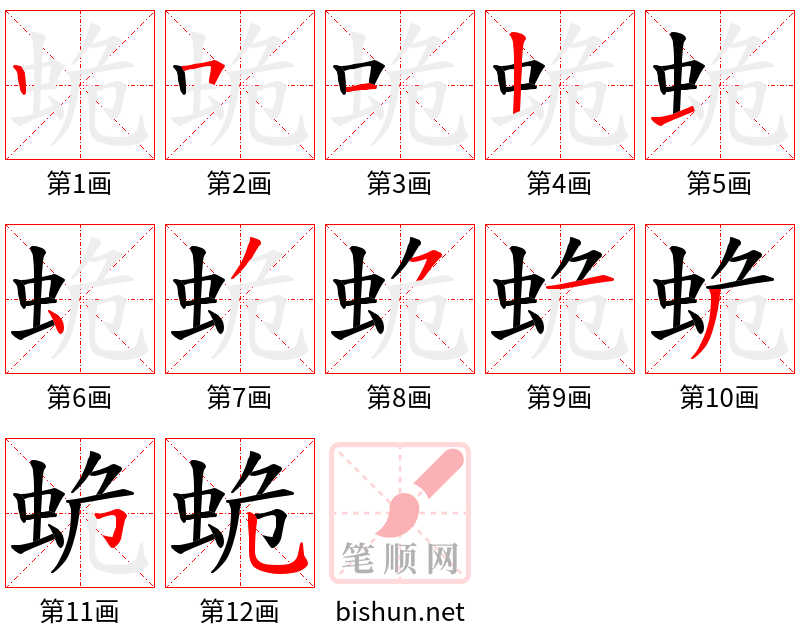 蛫 笔顺规范