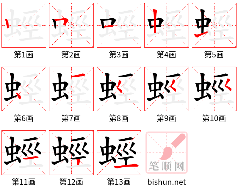 蛵 笔顺规范