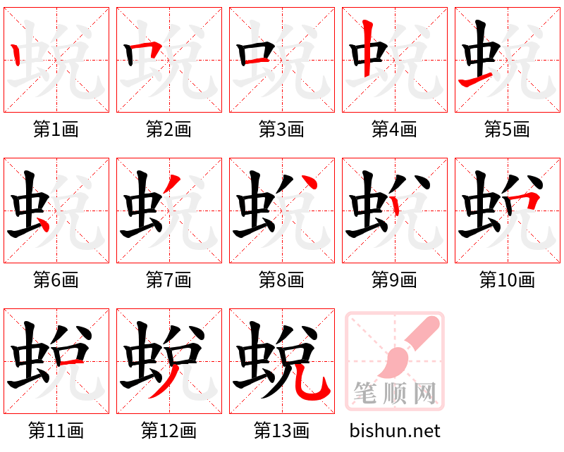 蛻 笔顺规范