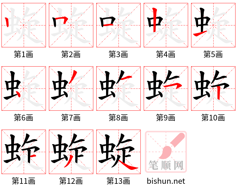 蜁 笔顺规范