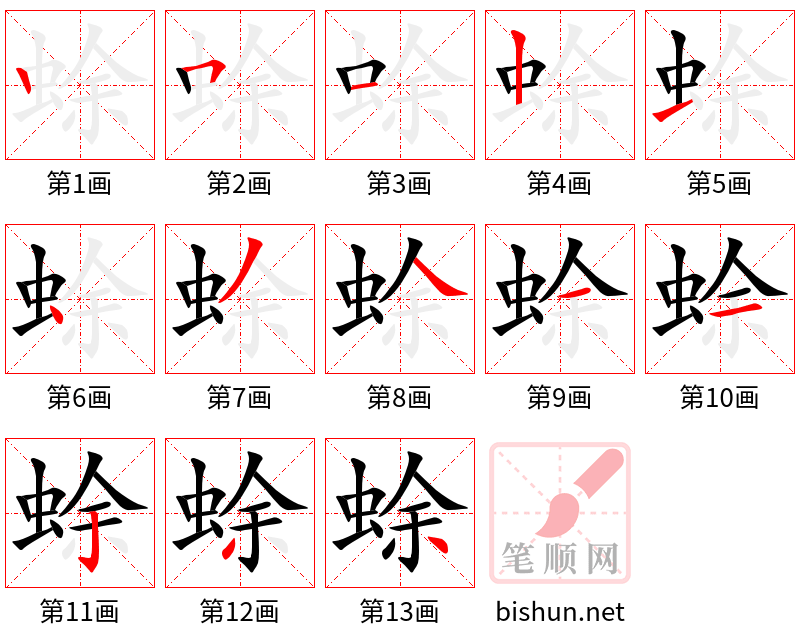 蜍 笔顺规范