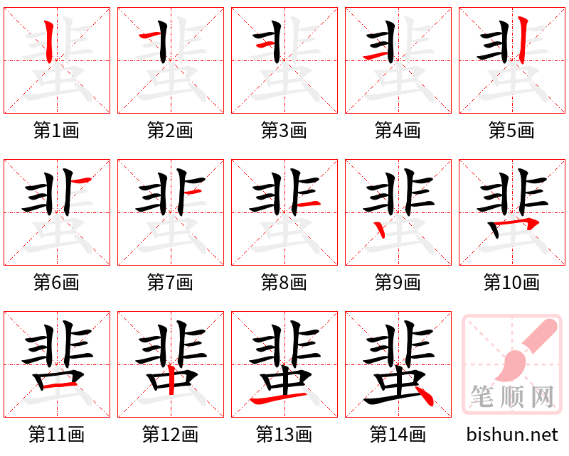 蜚 笔顺规范