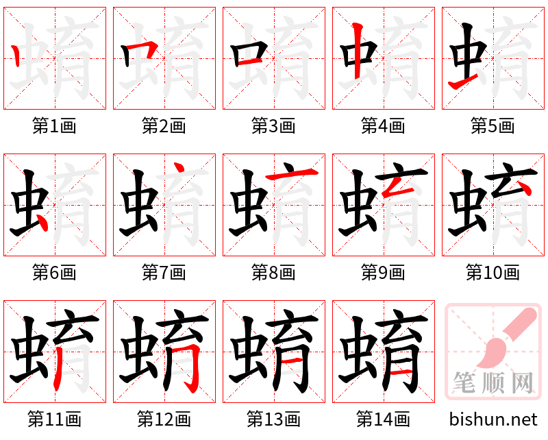 蜟 笔顺规范