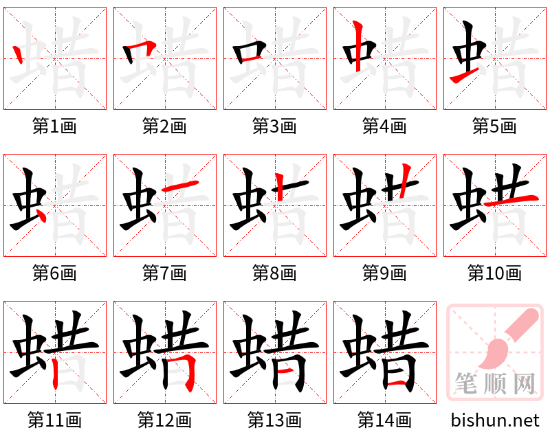 蜡 笔顺规范