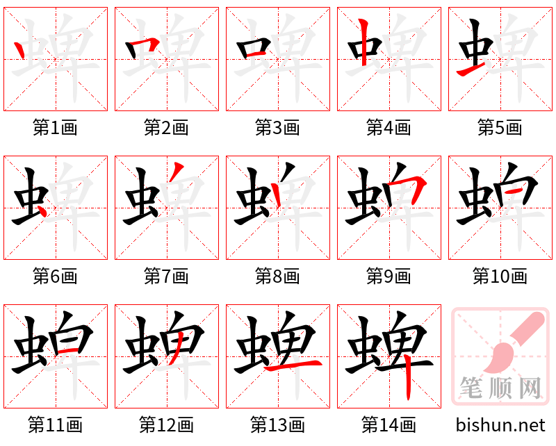 蜱 笔顺规范