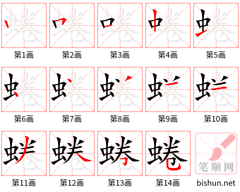 蜷 笔顺规范