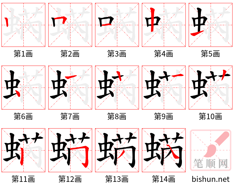 蜹 笔顺规范