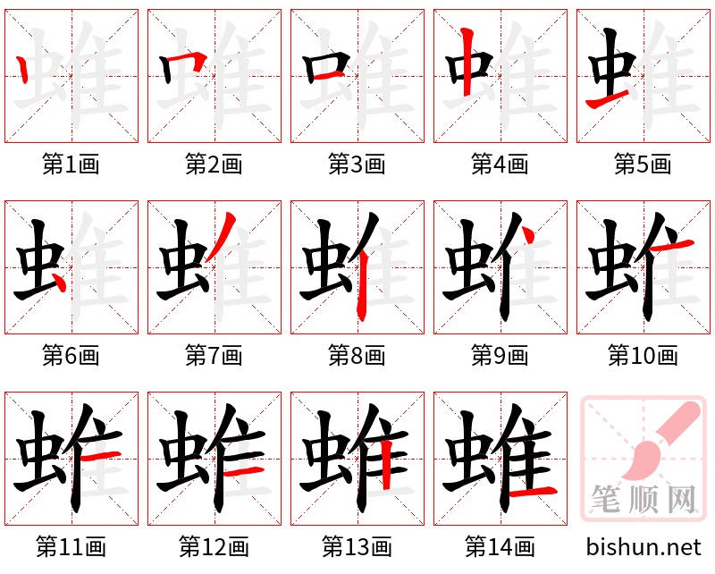 蜼 笔顺规范